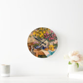 みずみずしい花II ラウンド壁時計 (ホーム)