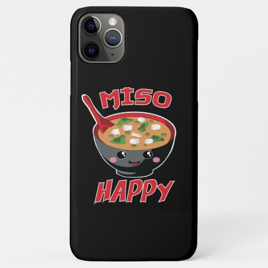 みそ幸せ食おもしろい品かわいい Case-Mate iPhoneケース (裏面)