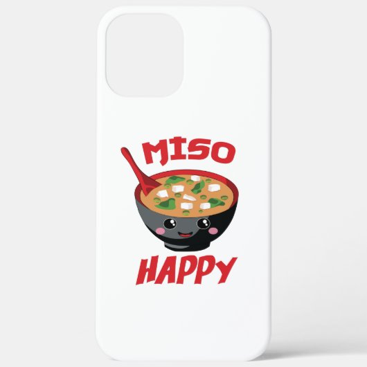 みそ幸せ食おもしろい品かわいい Case-Mate iPhoneケース (裏面)