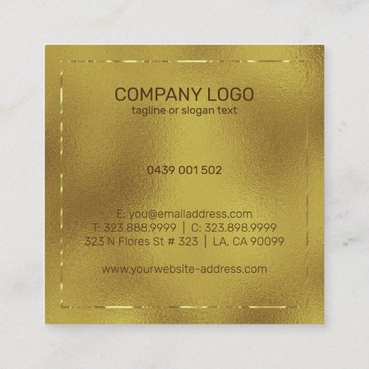みだらなキラキラ輝く金ゴールド背景 スクエア名刺 (裏面)