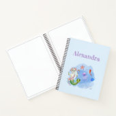 みどりいろのマーメイドねこカスタムネーム ノートブック (内部)