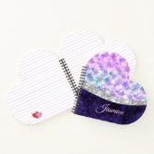 みどり色の銀の輝きを帯びた、きらきらとしたマーメイドの肌のモノグラムのネイルです。 ノートブック (内部)