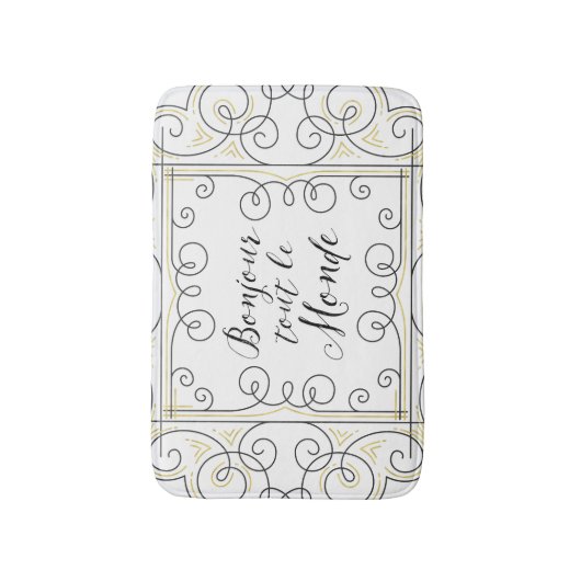 みなさん、こんにちは-フランスのな先生の挨拶! バスマット (正面縦)