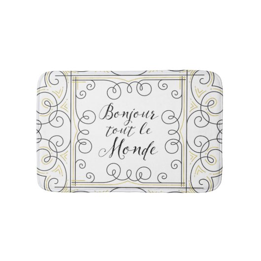 みなさん、こんにちは-フランスのな先生の挨拶! バスマット (正面)