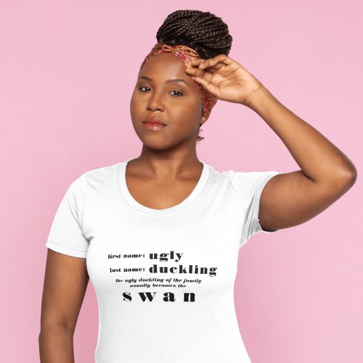 みにくいあひるの子がスワンに変身する モチベーション Tシャツ