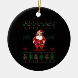 みにくいクリスマスのサンタ セラミックオーナメント
