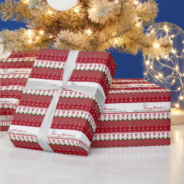 みにくいクリスマススウェーター ハートと天使の編み込み ヒュッゲ ラッピングペーパー