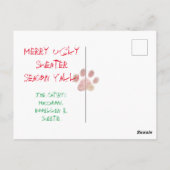 みにくいクリスマスポストカードに3匹の猫たち ポストカード (裏面)