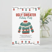 みにくいスウェーター レッド グリーン ボヘミア ホリデーパーティー 招待状 (スタンド正面)