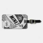 みね！女子ブラックグレーバレーボールチームカラー ラゲッジタグ (正面横)