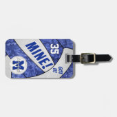 みね!女子ブルーホワイトバレーボールチームのギフト ラゲッジタグ (正面横)
