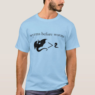 みみずの人のTシャツの前のWyrms Tシャツ