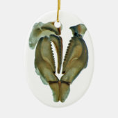 みみずの顎の楕円形のクリスマスのオーナメント セラミックオーナメント (正面)