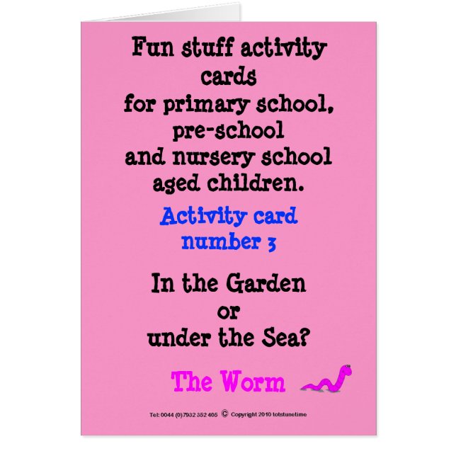 みみず-サイズのサンプルカードに注意して下さい (正面)