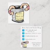 みみず、餌および釣り道具の店 スクエア名刺 (正面/裏面)