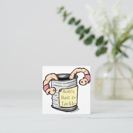 みみず、餌および釣り道具の店 スクエア名刺 (スタンド正面)