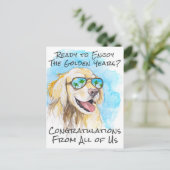 みんなからの楽しい退職おめでとう ポストカード (スタンド正面)