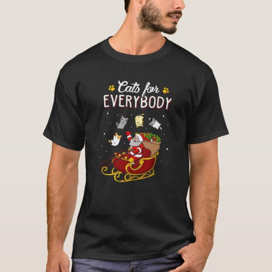 みんながみにくいクリスマス猫 Tシャツ (正面)