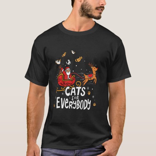 みんながみにくいクリスマス猫 Tシャツ (正面)