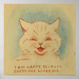 みんなが私を愛してくれるので私は幸せだ（ジンジャー猫） ポスター
