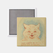 みんなが私を愛してくれるので私は幸せだ（ジンジャー猫） マグネット (正面/裏面)