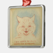 みんなが私を愛してくれるので私は幸せだ（ジンジャー猫） メタルオーナメント (左)