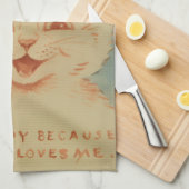 みんなが私を愛してくれるので私は幸せだ(可愛い猫) キッチンタオル (四つ折り)