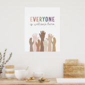 みんなここで教室の装飾を歓迎 ポスター (キッチン)