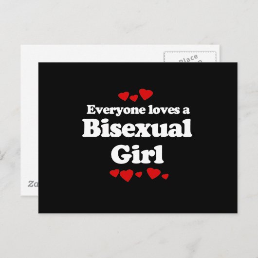 みんなでバイセクシュアルな女の子のTシャツが大好き ポストカード (正面/裏面)
