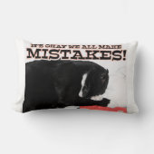 . .みんなでミスを犯す猫やる気を起こさせる引用文 ランバークッション (正面)