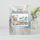 みんなで乗ろう！1歳の誕生日 招待状 (スタンド正面)