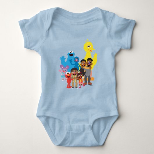 みんなで力を合わせよう ベビーボディスーツ (正面)