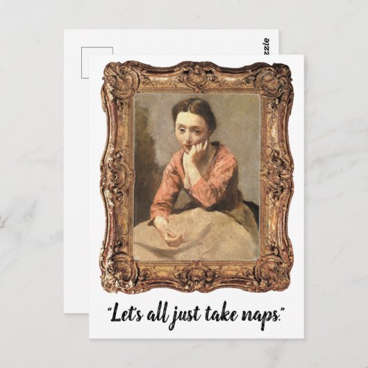 「みんなで昼寝しよう」はがきおもしろい ポストカード (正面/裏面)