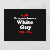 みんなで白い男のTシャツが大好き ポストカード (正面)