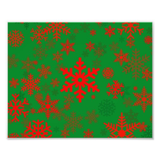 みんなで緑の雪片に赤 フォトプリント            (正面)
