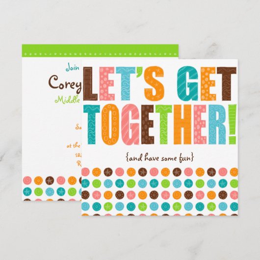 みんなで集まろう！ 招待状 (正面/裏面)