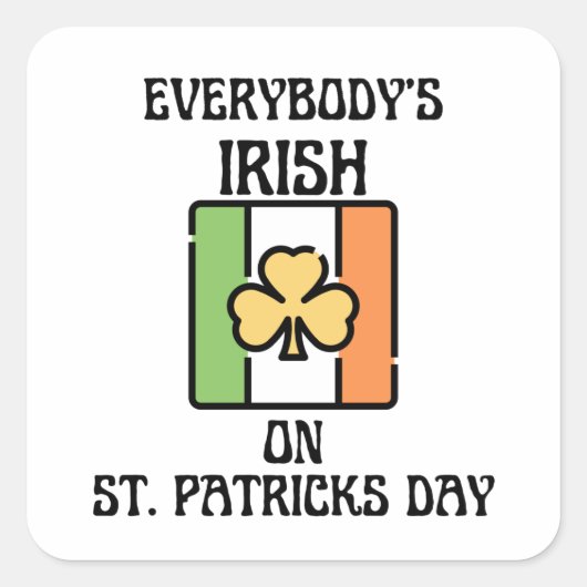 みんなのアイリッシュオンSt patricks day スクエアシール (正面)