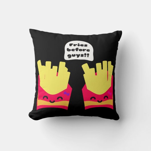 みんなの前でフライドポテト！ クッション (正面)