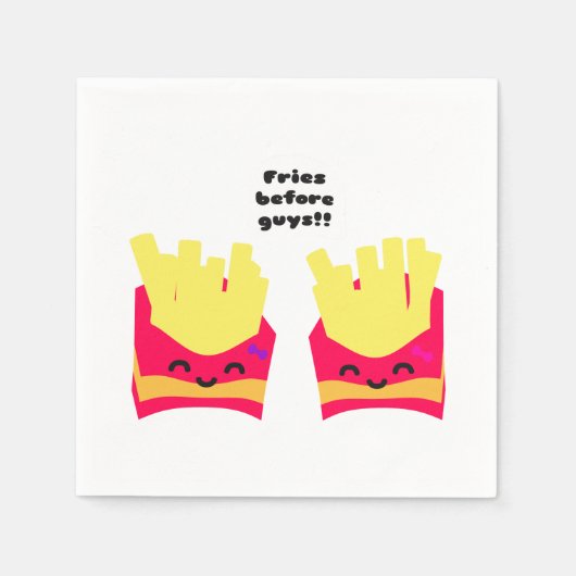 みんなの前でフライドポテト！ スタンダードカクテルナプキン (正面)