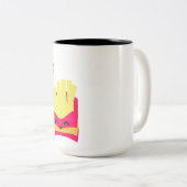 みんなの前でフライドポテト！ ツートーンマグカップ (正面右)