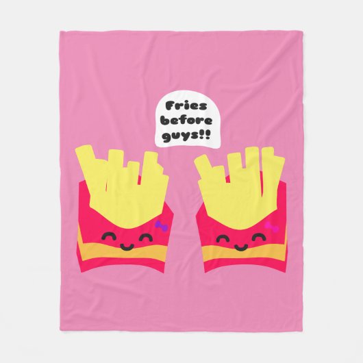 みんなの前でフライドポテト！ フリースブランケット (正面)