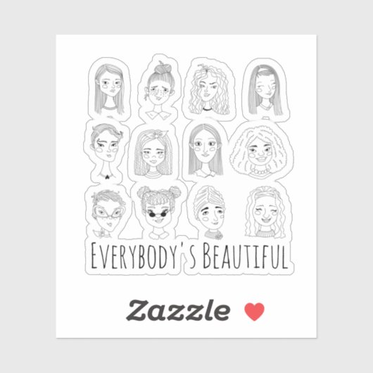 みんなの美しいフェミニスト・ドードル・アート シール (シート)