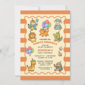 みんなのParty Animals キュートZOO お誕生日おめでとう（１さい） 招待状 (正面)