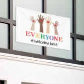 みんなようこそアイダホ先生 横断幕 (ビルの外側)