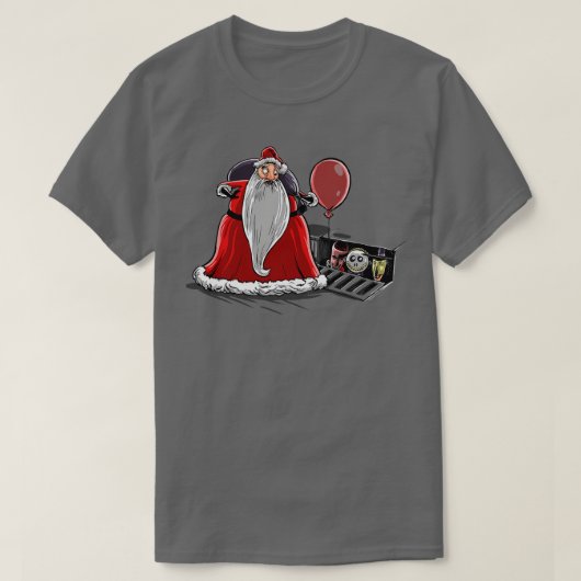 みんなサンタTシャツを着てここに浮かぶ Tシャツ (デザイン正面)