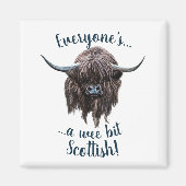 みんなスコットランド人だと言うハイランドカウグ! マグネット (正面)