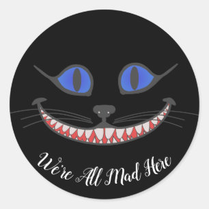 みんな不機嫌だチェシャ猫ワンダーランドブラック ラウンドシール