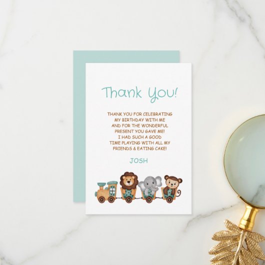 みんな乗って！トレインフィエスタキッズバースデー サンキューカード (正面/裏面インサイチュ)