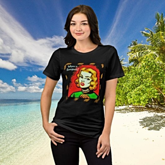 みんな何処だ?-レトロ漫画アートティー トライブレンドTシャツ