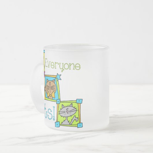 みんな猫が大好き フロストグラスマグカップ (正面左)